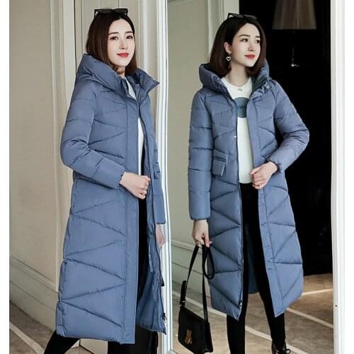 2020 New Plus Size Women Parkas Winter Hooded Warm Coat Slim Cotton Padded Basic Jacket Female Casual long Outwear feminina 3XL