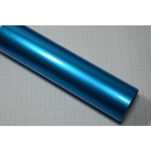 New arrival 1.52x20m air free bubblmes glossy blue metallic vinyl car wrap