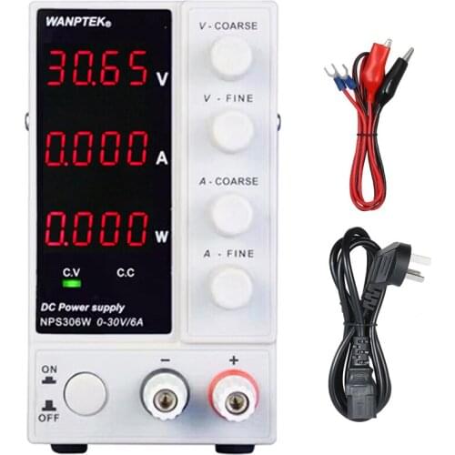 NPS306W 30V6A Adjustable DC Power Supply 4 Digital Display Laboratory Tests Regulated Switching Power Supply For Phone Repair