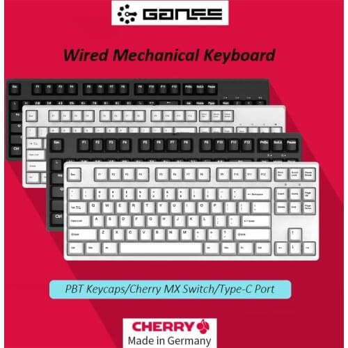 Original GANSS GS87-C GS108-C Wired Cherry MX Switch Mechanical Gaming Keyboard with PBT keycaps Gamer Type-C USB Port