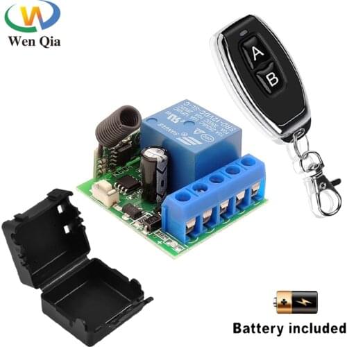 DC12V 10A Relay 1 CH 433Mhz Wireless RF Remote Control Switch Transmitter with Receiver Module For LED Light Door Remote Control