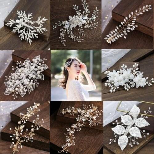Bridal Hair Accessories Tiara Wedding HairClip Flower Hair clip Wedding Hair Jewelry Headband Pearl Rhinestone Bride Headpiece