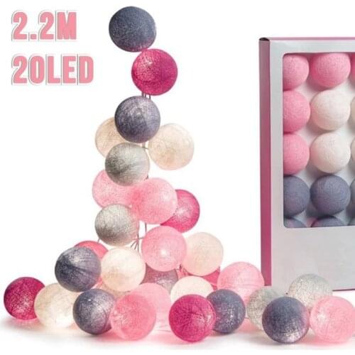 LED Lights Decoration Cotton Rattan Balls Strips Lights Holiday Christmas Party Garland Fairy Lights for Bedroom Home Room Decor