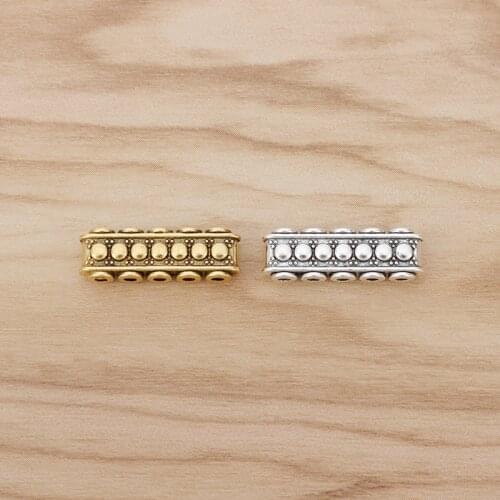 20 Pieces Antique Gold 5 Strands Spacer Bar 5 Holes Multi Strand Connectors Separators Bars for Bracelet DIY Making