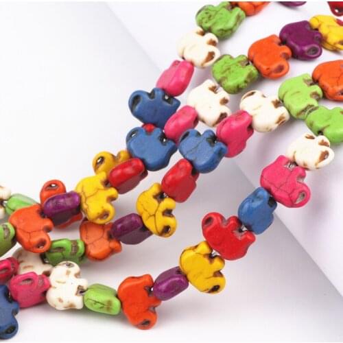 Pick Size 11x15mm 14x18mm Colorful Howlite Elephant Beads Loose Stone Beads Charms Spacer Bead Handcrafts