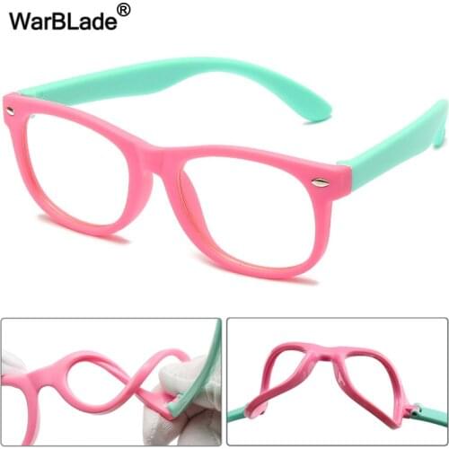WBL Anti-blue Light Kids Glasses TR90 Silicone Children Eyeglasses Boys Girls Optical Frame Computer Transparent Eyewears UV400