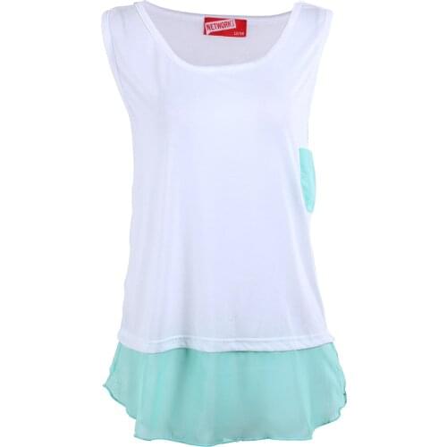 Women Summer Top, Patchwork Color Block Loose Round-Neck Outfit, Sleeveless Wild Fashion Pullover Tunic Casual Top Shirt