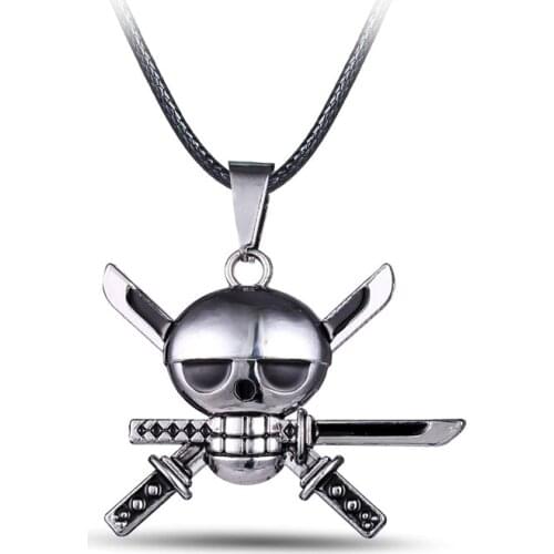 4 Styles Cartoon Anime Necklace For Women Skeleton Sword Pendant Cosplay Men Jewelry Collares Gift