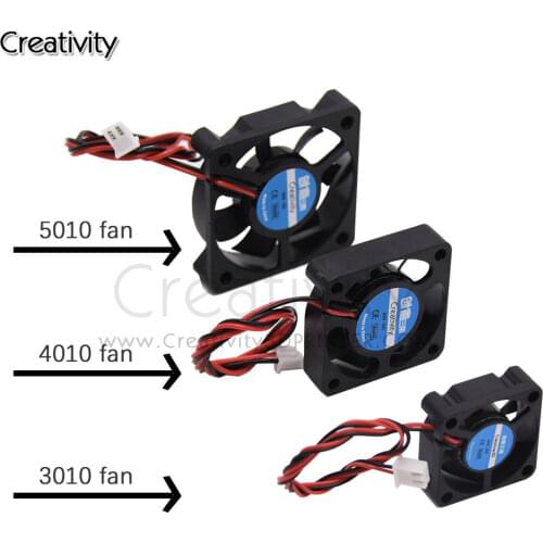 1PCS 3010/4010/5010 12V 24V Cooling Turbo Fan Brushless DC Cooler Blower 2-Wire Black Plastic Fan For 3D Printer