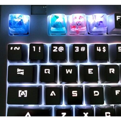 1PC Resin Backlit Dye Upgrade Keycap Cherry Profile DIY Custom Keycap R4 Height