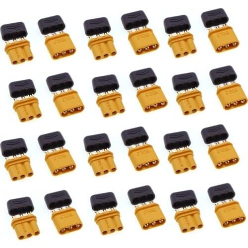 20Pairs MR30 Plug Male and Female 2mm golden Plated Bullet Connectors with Lock Protective Sleeve for Controller/Motor