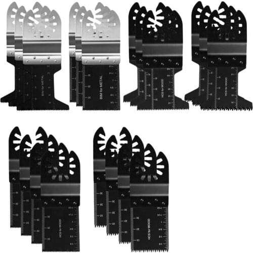 20Pcs Oscillating Saw Blades Kits,Bi-Metal Oscillating Blade, Metal Wood Plastic Multitool Saw Blades Release Saw Blades Retail