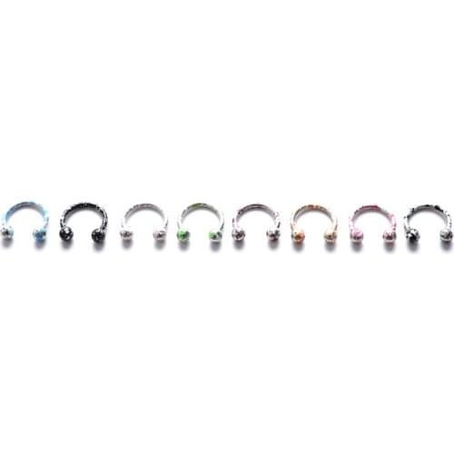 8-color/set Sphere Stainless Steel Nose Ring Spike Septum Piercing Nipple Nariz Septum Eyebrow Ear Piercing Body Jewelry
