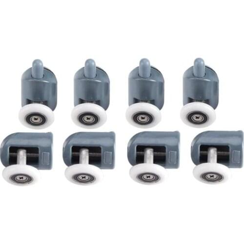 Hot 8Pcs x Twin Bottom Top Shower Door Rollers Pulleys Wheels Runners Bathroom Shower Room functional
