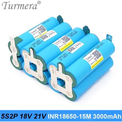 18V 21V Screwdriver Battery Pack 5S2P INR18650-15MM 3000mah 25A for screwdriver battery and shura shurik Vacuum Cleaner Turmera