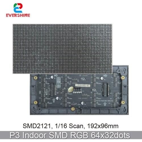 Free Shipping 3mm Pitch P3 SMD2121 64x32Pixels RGB Full Color Indoor LED Matrix Module Advertising Display Screen