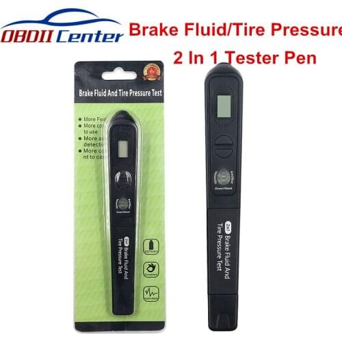 Digital Tire Pressure Gauge Brake Oil Fluid Liquid Tester Pen 2in1 Tyre Pressure Monitor Sensor TPMS Test Car Truck Motorcycle