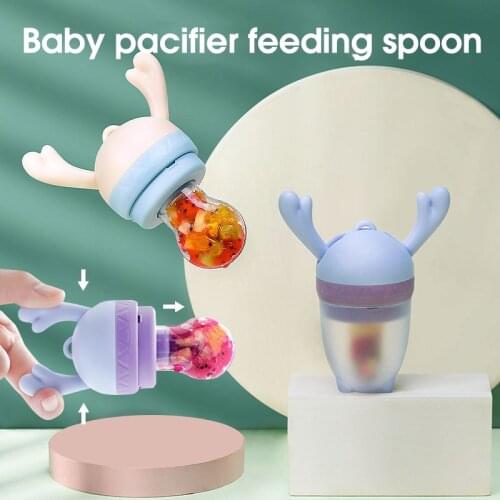 Baby Goods Silicone Spoon Feeder Pushable Baby Pacifier Things For Newborn Babies Soother Pacifier Childrens Tableware