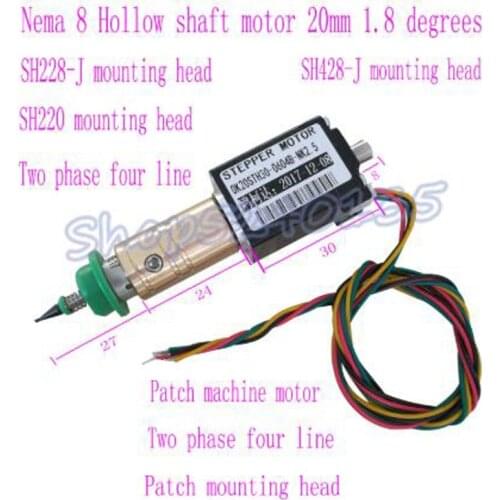 NEMA 8 Two phase 4 line hollow shaft stepper motor with JUKI 502 nozzle for SMT pick and Patch machine mounting head
