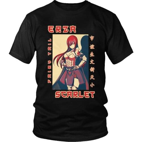 Funny Supernatural Anime Fairy Tail Tee Shirt Men Short Sleeved Summer Erza Scarlet Tshirt Loose Fit Soft Cotton T-shirt Merch