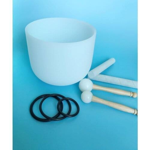 Hot sale quartz crystal singing bowl white 13inch free mallet bowl for healing chakra note