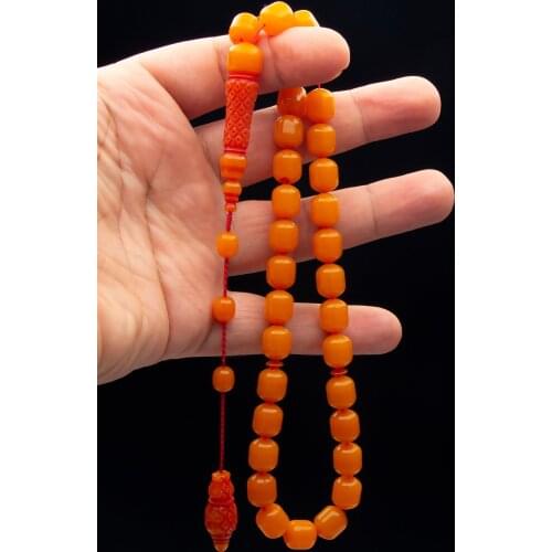 Islamic Tasbih Muslim Rosary Beads 33 Prayer Rosary For Men Bracelet For Men Accessory amber oltu amber stone Handmade Turkey