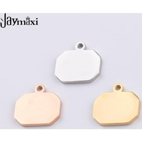 Jaymaxi Geometric Charms Mirror Polished Stainless Steel Irregular Square Charm DIY Jewelry Pendants 13*13mm 20piece/lot
