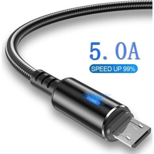 LED USB C Cable Fast Charging TYPE-C Cable 0.25m 1.2m 2m For Samsung A51 Huawei Xiaomi Cord For Android Mobile Phone Cables