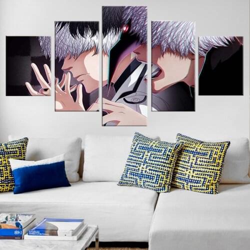 Canvas Hd Print Picture Wall Art 5 Tokyo Ghoul Painting Modern Home Decoration Module Animation Poster For Living Room Framwork
