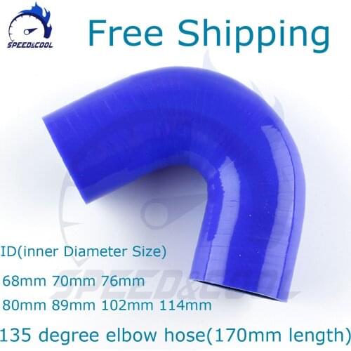 135 Degree Elbow General Silicone Coolant Intercooler Pipe Tube Hose ID68mm 70mm 76mm 80mm 89mm 102mm 114mm