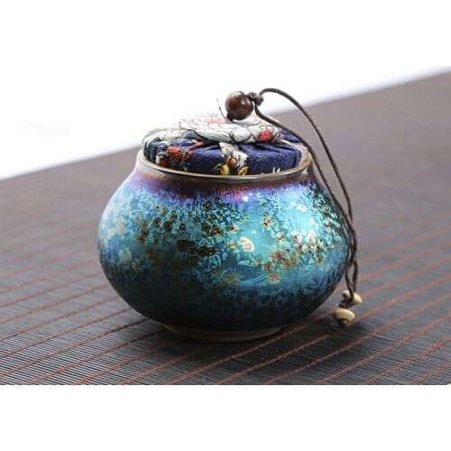 PINNY Colorful Tea Jar Ceramic Tea Caddy Loading Tea Nut Medicine And Candy Ceramic Storage Containers Tea Ceremony Accessories