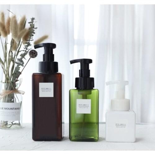 250/450/650ml Soap Bottle Brown Bathroom Refillable Bottle Lotion Shower Gel Shampoo Press Pump Storage Bottles Soap Dispenser