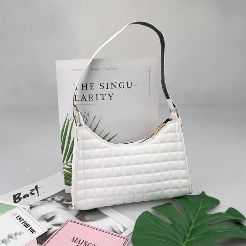 Fashion Lingge Womens Bag New PU Leather Underarm Shoulder Bag Female Luxury Design Baguette Handbags for Women 2021