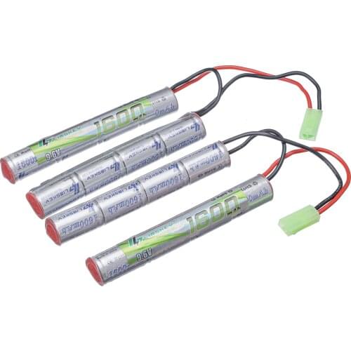 2pcs Lismkey 8S 2/3A 9.6v 1600mAh Butterfly NunChuck NIMH Battery Pack with Mini Tamiya for Airsoft Guns ICS CA TM SRC JG