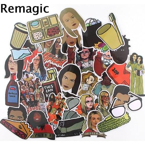 35pcs Womens prison Cartoon scrapbooking Stickers packs Waterproof Skateboard Suitcase Guitar Graffiti decals pasters Kid Toy