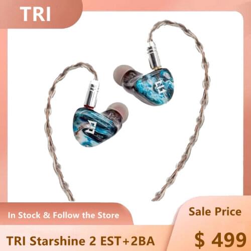 TRI Starshine 2 Electrostatic Drive+2BA Units HIFI In Ear Earphones Monitor Headphones Noise High-end Earbuds TRI Starsea I3 I4