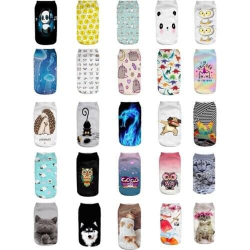 25 Style 1 Pairs Cute Harajuku Animal Socks Funny Set Cat Dog Owl Panda Low Cut Ankle Sock Newest