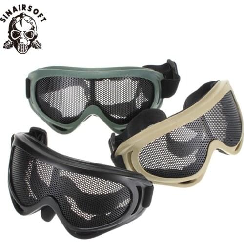 New Hot Sale Outdoors Hunting Airsoft Net Tactical Shock Resistance Eyes Protecting Outdoor Sports Metal Mesh Glasses Goggle