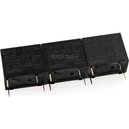 NEW Power Relays 10PCS SJ-S-105DM SJ-S-112DM SJ-S-124DM SJ S 105DM SJS105DM 5VDC 12V 24V 10A 250V 4PIN 100%Original