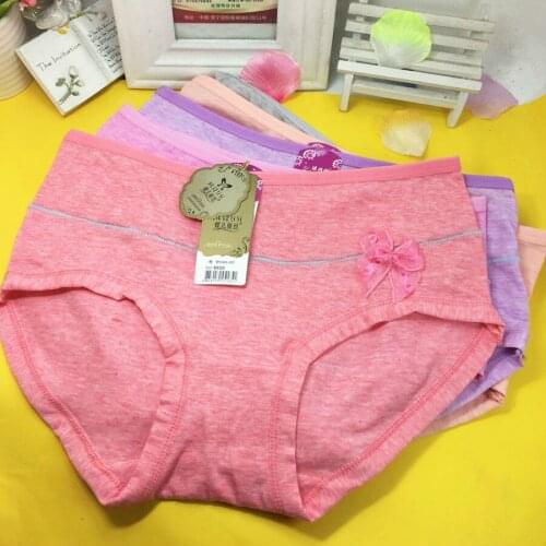 New Womens Ladies Solid Briefs Pants Knickers Cotton Knickers Underwear Mid Waist wholesale trade COUD15
