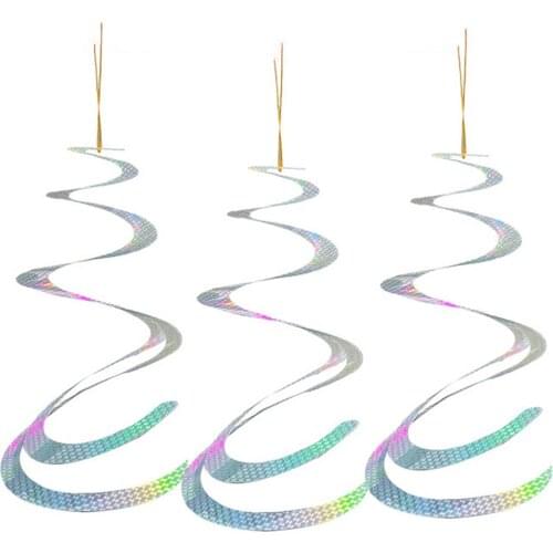 Bird Reflectors Hanging Wind Twisting Spiral Reflector Scare Bird Discs Device Pest Control Tool