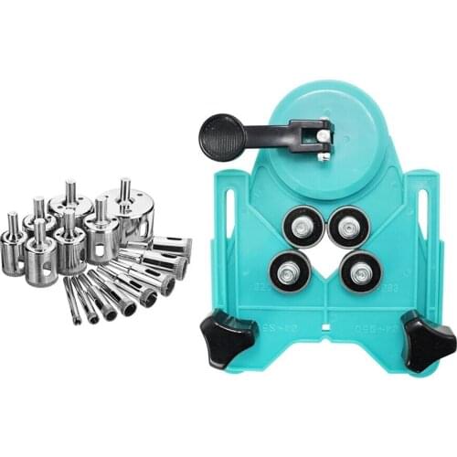 Punch Locator With 3-50mm Diamond Hole Saw Cutter Glass Hole Opener Drilling Guide Drill Bit Fit Tile Glass Hole Saw Locator