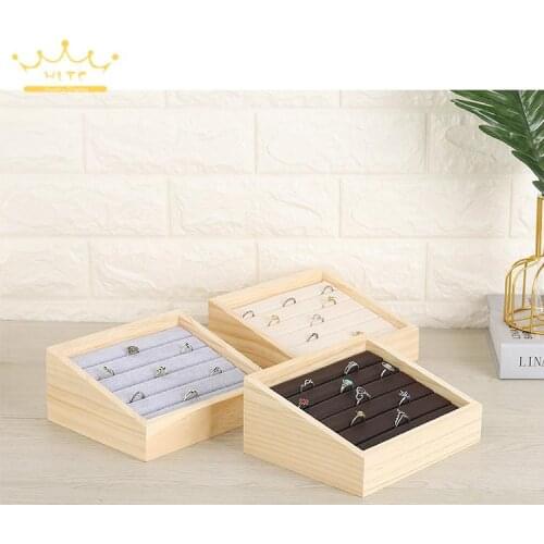 Jewelry Display Stand Jewelry Storage Box Jewelry Display Rack Solid Wood Locket Ring Display Tray