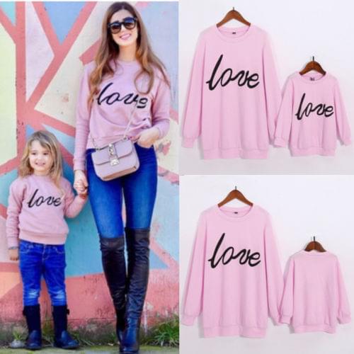 Pudcoco Family clothing autumn and winter cotton Ice cream hoodie active mother and daughter clothes Family Matching Outfits