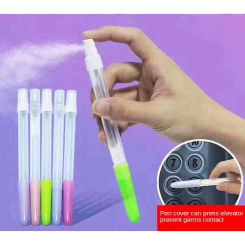 Spray Ballpoint Pen Retractable Disinfectant Pen Novelty Ball Pen Bullet Point Black Rollerball Pen 0.7MM Office Stationery
