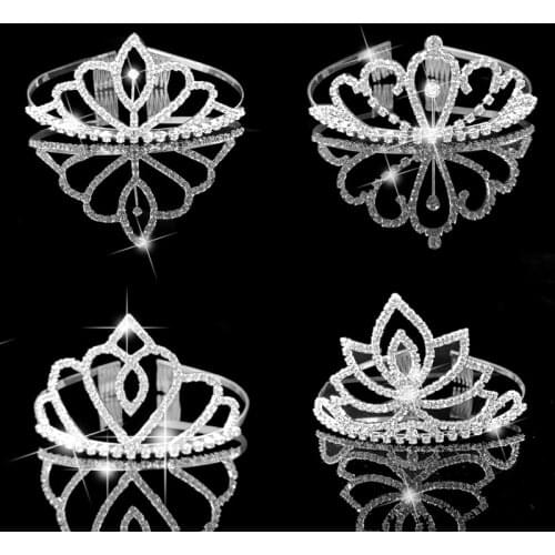 Wedding Tiara Hair Jewelry Bridal Tiara womens Baroque rhinestone Tiara bridal party crest wedding hair accessories