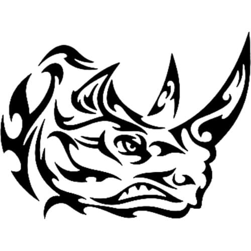 15.1cm*11.4cm Tribal Rhino Fashion Vinyl Car Sticker Car Accessories Black/Silver S3-5483