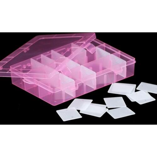 YHBZRET 24 Slots Adjustable Plastic Storage Box packaging transparent Tool Earring DIY Jewelry Beads Bin Case Craft Organizer