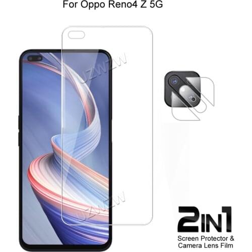 2 in 1 For Oppo Reno4 Z 5G Reno 4Z 4 Z 5G Camera Lens Film & Screen Protector Guard Protective HD Tempered Glass Explosion Proof