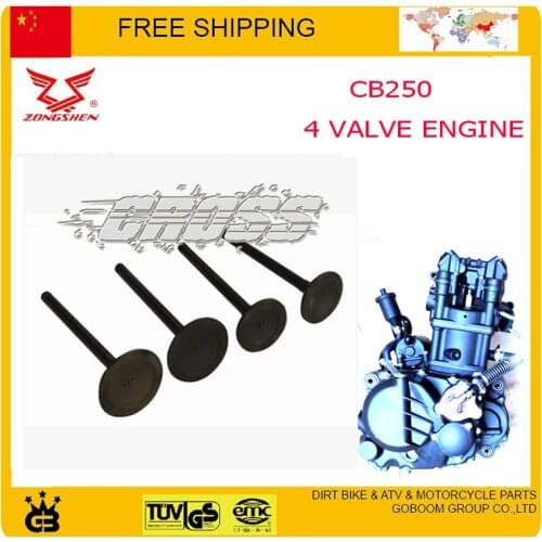 ZONGSHEN CB250 250CC 4 Four Valve Water Cooled Engine inlet outlet valve DIRT Pit bike atv quad kayo bse T4 T6 accessories parts